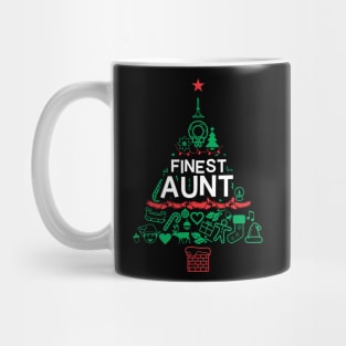 Finest Aunt Gift - Xmas Tree - Christmas Mug